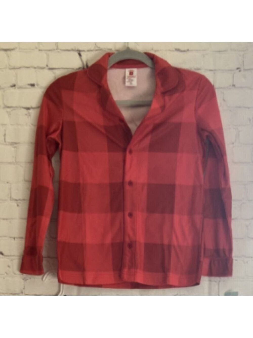 Checkered Plaid Pajama Set in Red Size 10